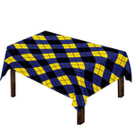 Blue Black And Yellow Argyle Print Tablecloth