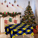Blue Black And Yellow Argyle Print Tablecloth