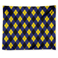 Blue Black And Yellow Argyle Print Tapestry