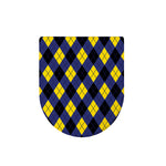 Blue Black And Yellow Argyle Print Toilet Lid Cover
