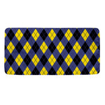 Blue Black And Yellow Argyle Print Towel