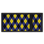 Blue Black And Yellow Argyle Print Trifold Wallet