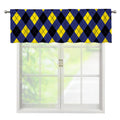 Blue Black And Yellow Argyle Print Window Valance