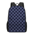 Blue Black And Yellow Plaid Print 17 Inch Backpack