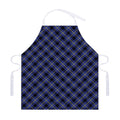 Blue Black And Yellow Plaid Print Adjustable Apron