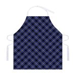 Blue Black And Yellow Plaid Print Adjustable Apron