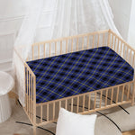 Blue Black And Yellow Plaid Print Baby Crib Sheet