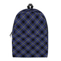 Blue Black And Yellow Plaid Print School Backpack