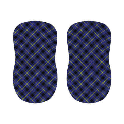 Blue Black And Yellow Plaid Print Bar Stool Covers