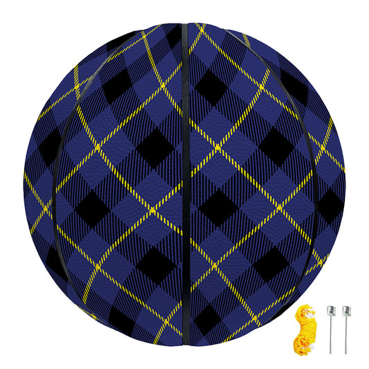 Blue Black And Yellow Plaid Print Basketball