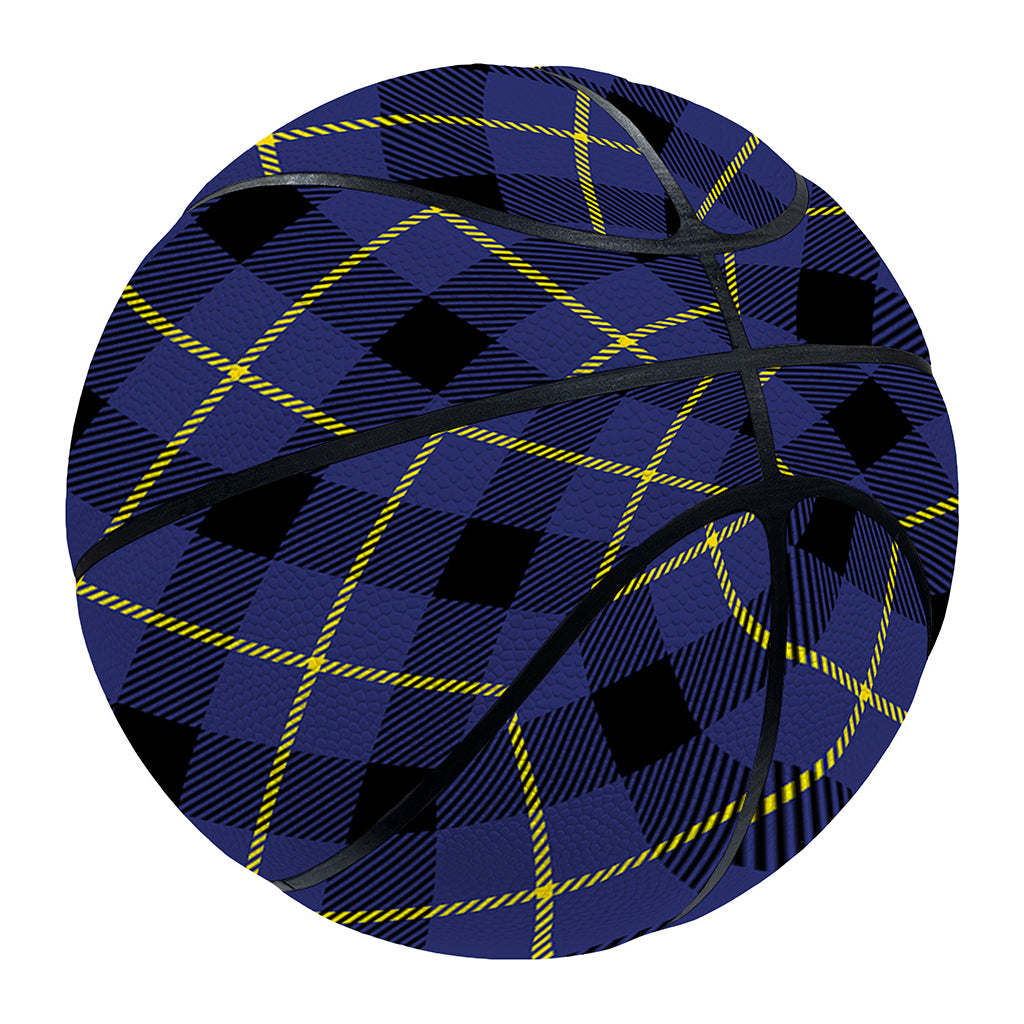 Blue Black And Yellow Plaid Print Basketball