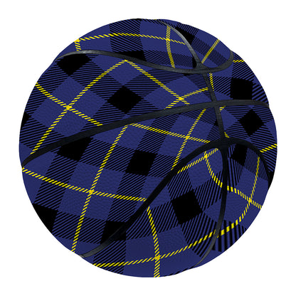 Blue Black And Yellow Plaid Print Basketball