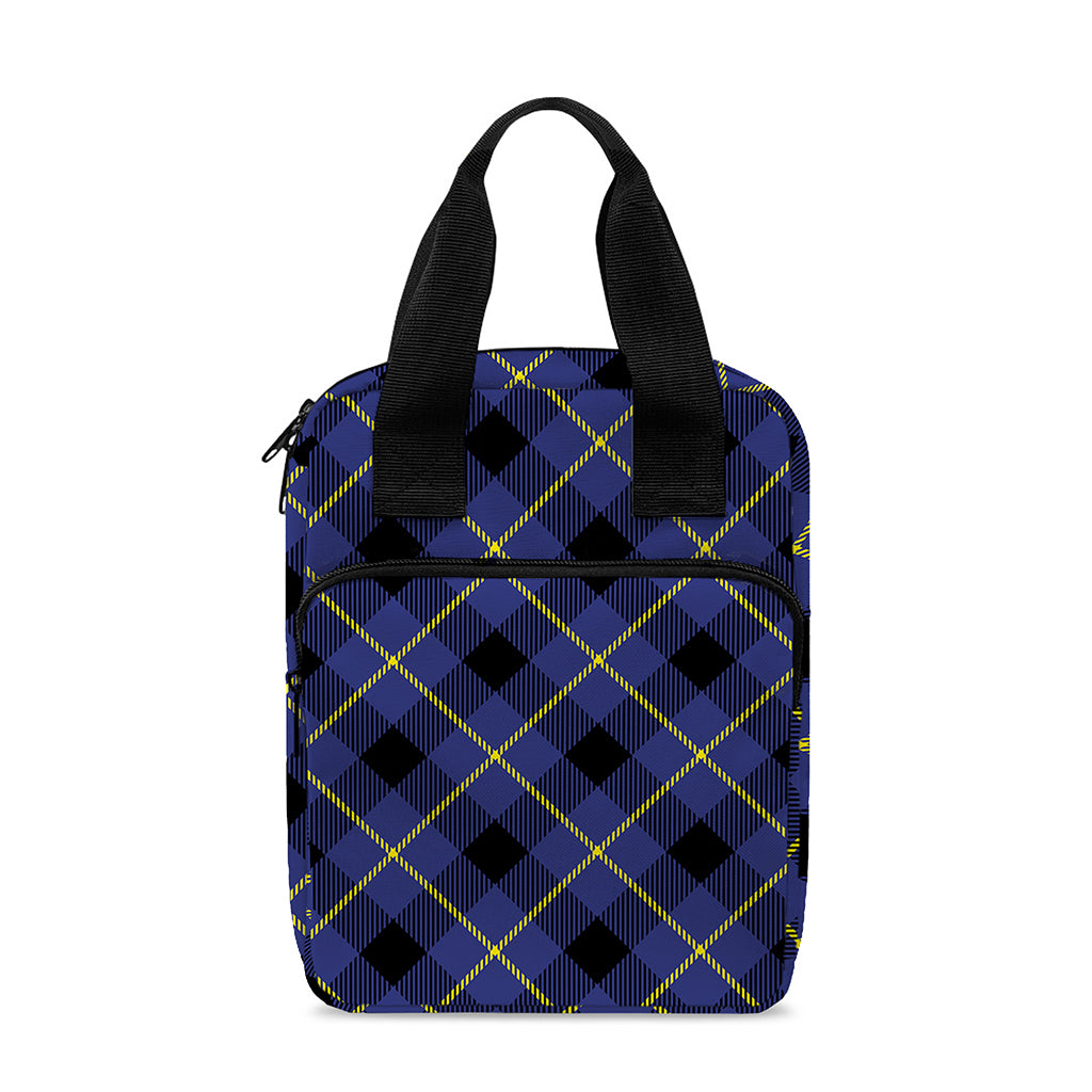 Blue Black And Yellow Plaid Print Bible Tote Bag