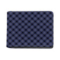 Blue Black And Yellow Plaid Print Bifold Wallet