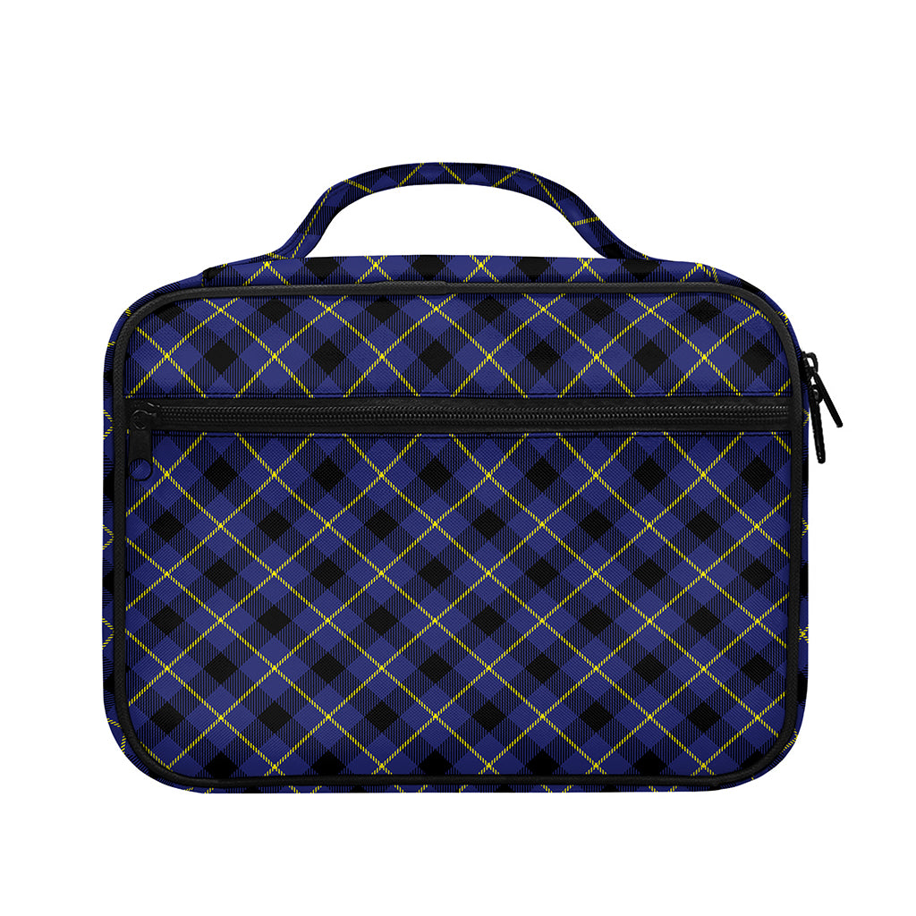 Blue Black And Yellow Plaid Print Briefcase Bible Bag