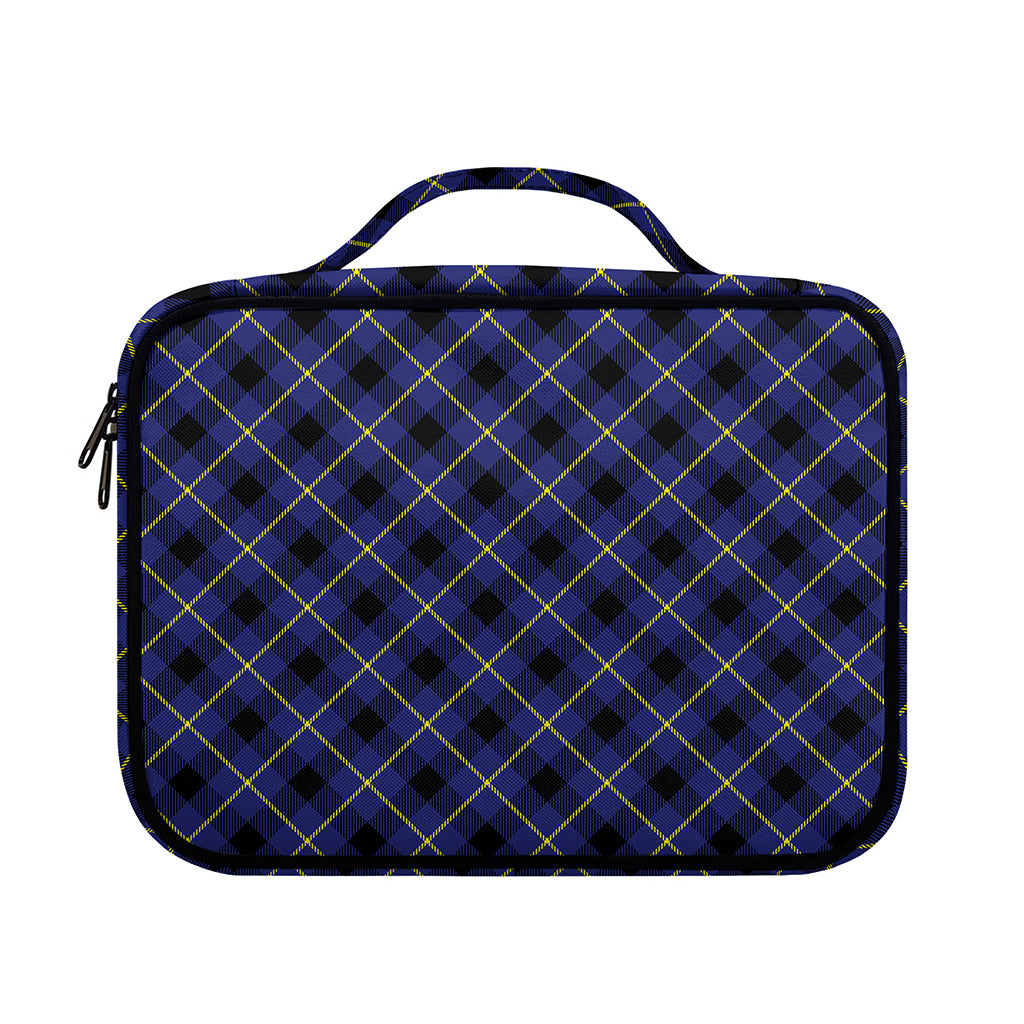 Blue Black And Yellow Plaid Print Briefcase Bible Bag