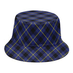 Blue Black And Yellow Plaid Print Bucket Hat
