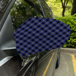 Blue Black And Yellow Plaid Print Car Side Mirror Covers