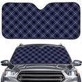 Blue Black And Yellow Plaid Print Car Windshield Sun Shade