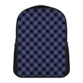 Blue Black And Yellow Plaid Print Casual Backpack