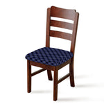 Blue Black And Yellow Plaid Print Chair Cushion Cover