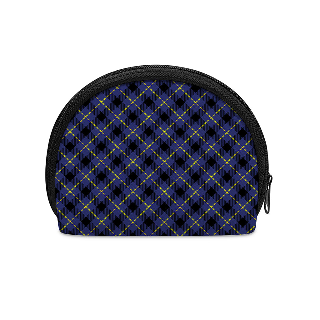 Blue Black And Yellow Plaid Print Coin Purse