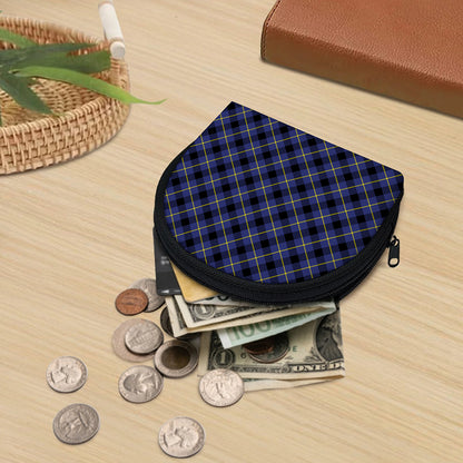 Blue Black And Yellow Plaid Print Coin Purse