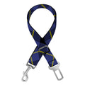 Blue Black And Yellow Plaid Print Dog Seat Belt