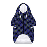 Blue Black And Yellow Plaid Print Dog Zip Up Hoodie