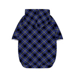 Blue Black And Yellow Plaid Print Dog Zip Up Hoodie