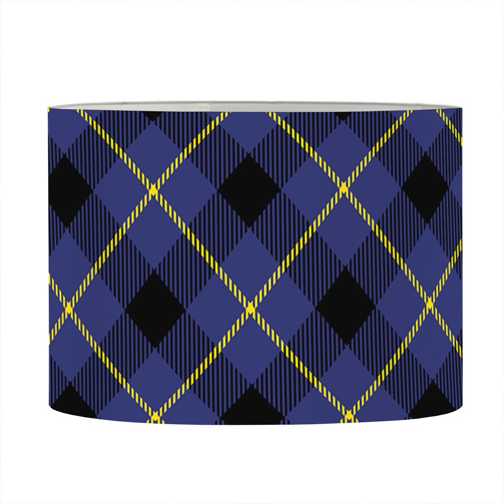 Blue Black And Yellow Plaid Print Drum Lamp Shade