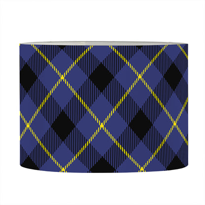 Blue Black And Yellow Plaid Print Drum Lamp Shade