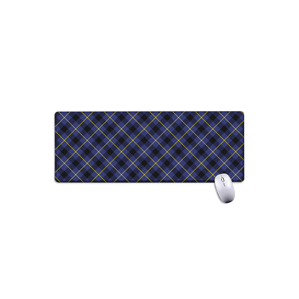 Blue Black And Yellow Plaid Print Extended Mouse Pad