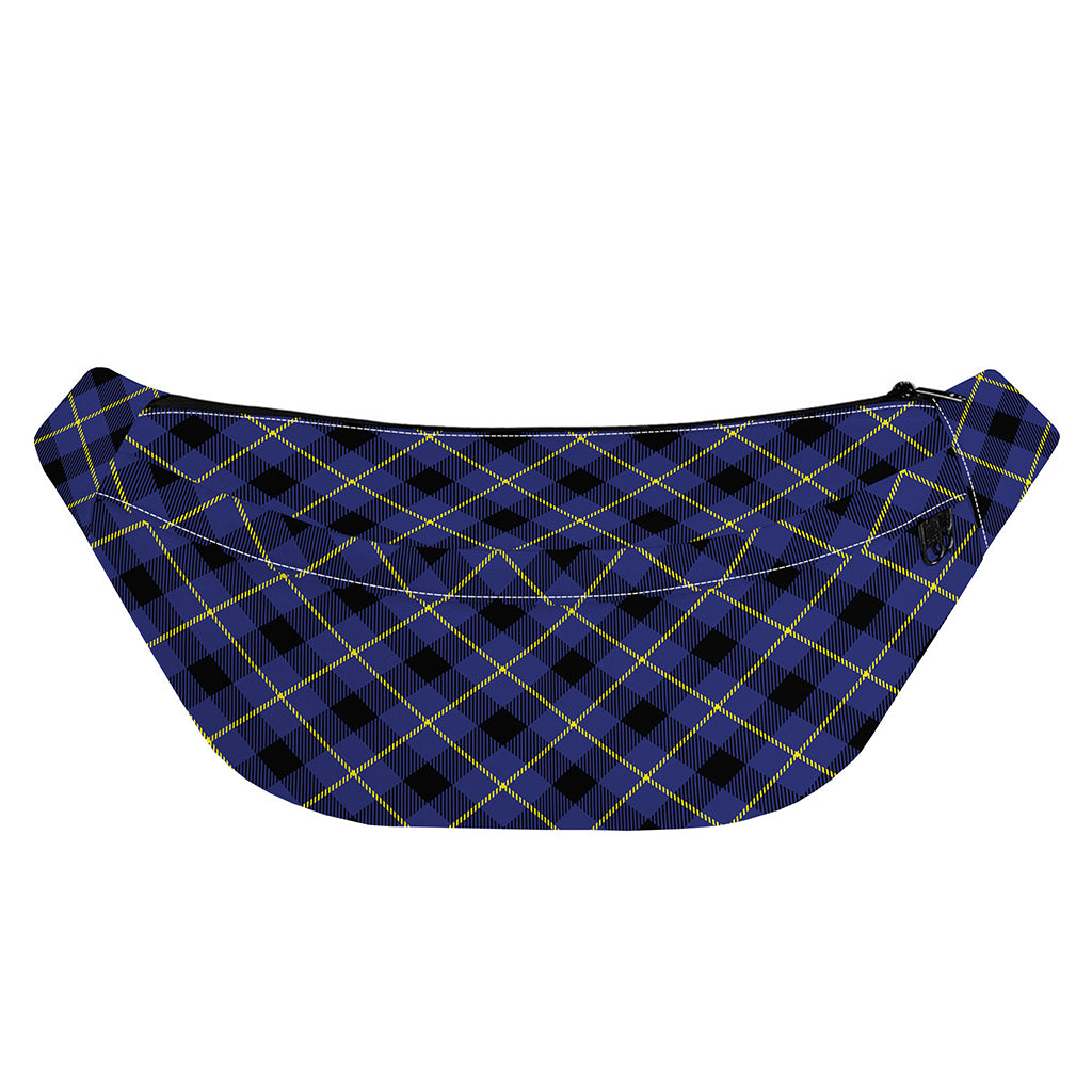 Blue Black And Yellow Plaid Print Fanny Pack