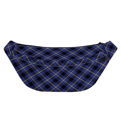 Blue Black And Yellow Plaid Print Fanny Pack