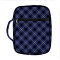 Blue Black And Yellow Plaid Print Front Pocket Bible Bag