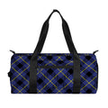 Blue Black And Yellow Plaid Print Gym Bag