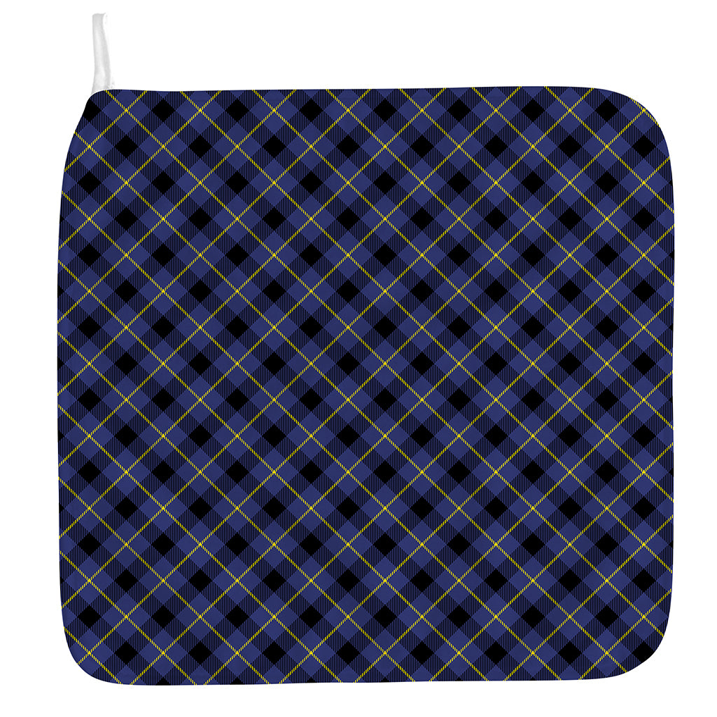 Blue Black And Yellow Plaid Print Hand Towel
