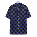 Blue Black And Yellow Plaid Print Hawaiian Shirt