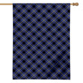 Blue Black And Yellow Plaid Print House Flag