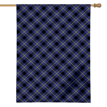 Blue Black And Yellow Plaid Print House Flag