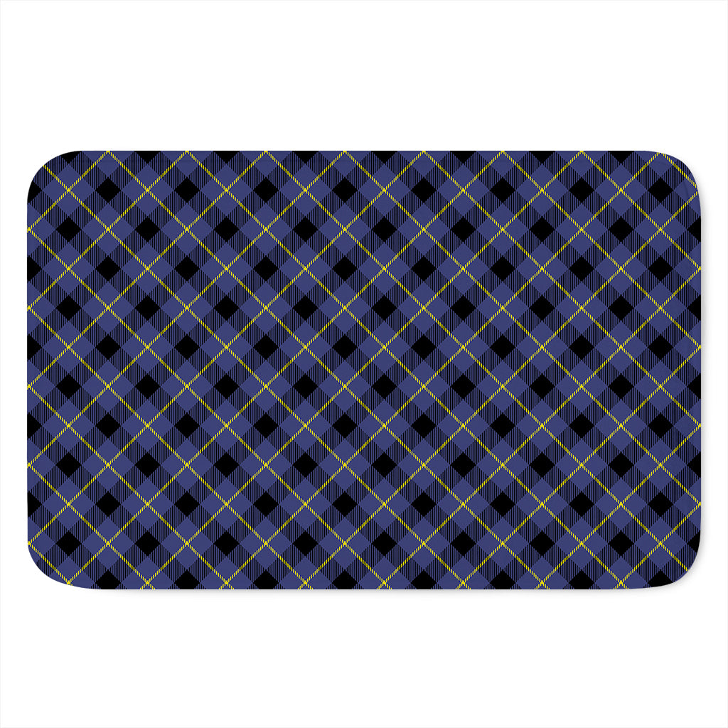 Blue Black And Yellow Plaid Print Indoor Door Mat