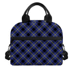 Blue Black And Yellow Plaid Print Insulated Lunch Bag