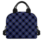 Blue Black And Yellow Plaid Print Insulated Lunch Bag