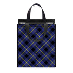 Blue Black And Yellow Plaid Print Insulated Lunch Tote