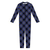 Blue Black And Yellow Plaid Print Jumpsuit