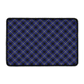 Blue Black And Yellow Plaid Print Kitchen Mat