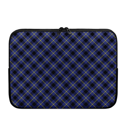 Blue Black And Yellow Plaid Print Laptop Sleeve