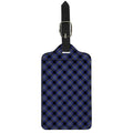 Blue Black And Yellow Plaid Print Luggage Tag