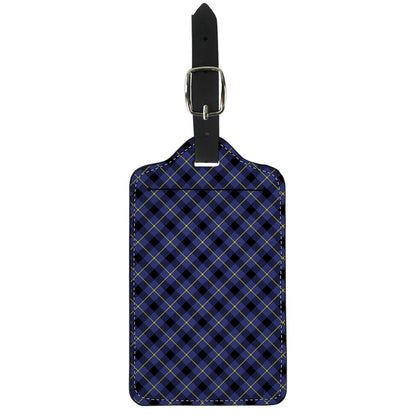 Blue Black And Yellow Plaid Print Luggage Tag